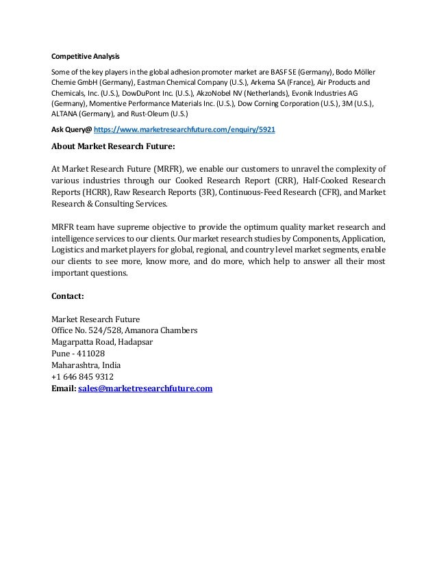 Adhesion Promoter Market To Gain An Upward Trend In Upcoming Years