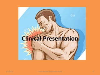 Clinical Presentation
1/13/2021 Frozen Shoulder by Dr. Shazia Khalfe 22
 