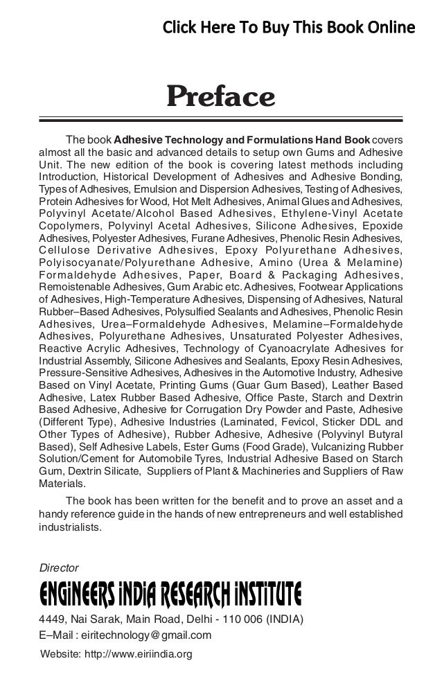 91  Adhesive Formulation Book for business