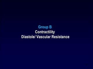 Group B
Contractility
Diastole/ Vascular Resistance
32
 