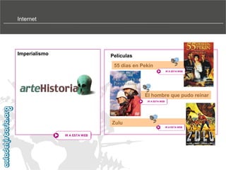Internet

Imperialismo

Películas
55 días en Pekín
IR A ESTA WEB

El hombre que pudo reinar
IR A ESTA WEB

Zulu
IR A ESTA WEB

IR A ESTA WEB

 