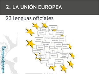 2. LA UNIÓN EUROPEA
23 lenguas oficiales

 
