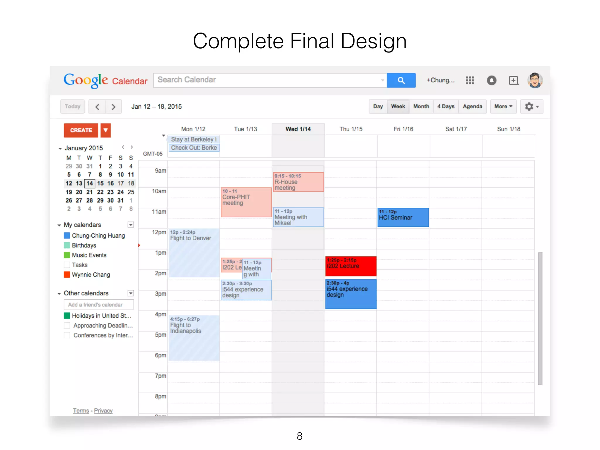 Google Calendar Redesign PPT