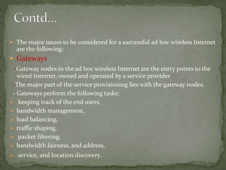 Applications of ad hoc and wireless sensor networks | PPTX