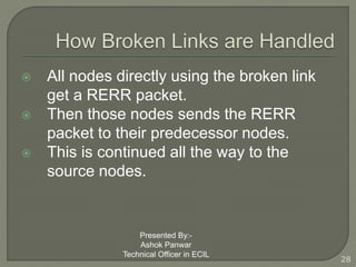 Ad hoc On-demand Distance Vector (AODV) Routing Protocol by Ashok ...