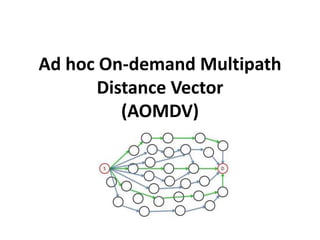 Ad hoc On-demand Multipath
Distance Vector
(AOMDV)
 