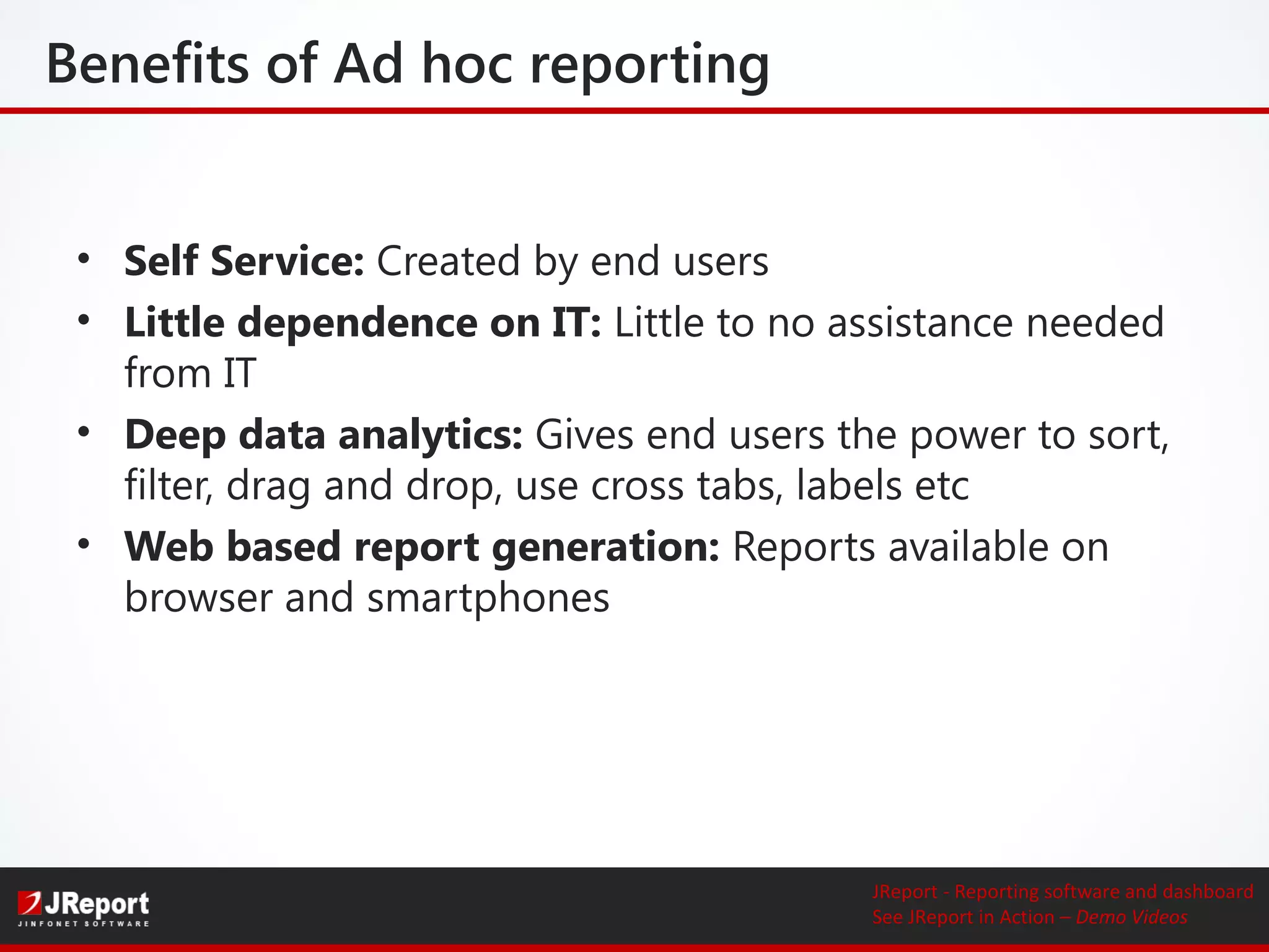 Ad hoc reporting and analysis | PDF