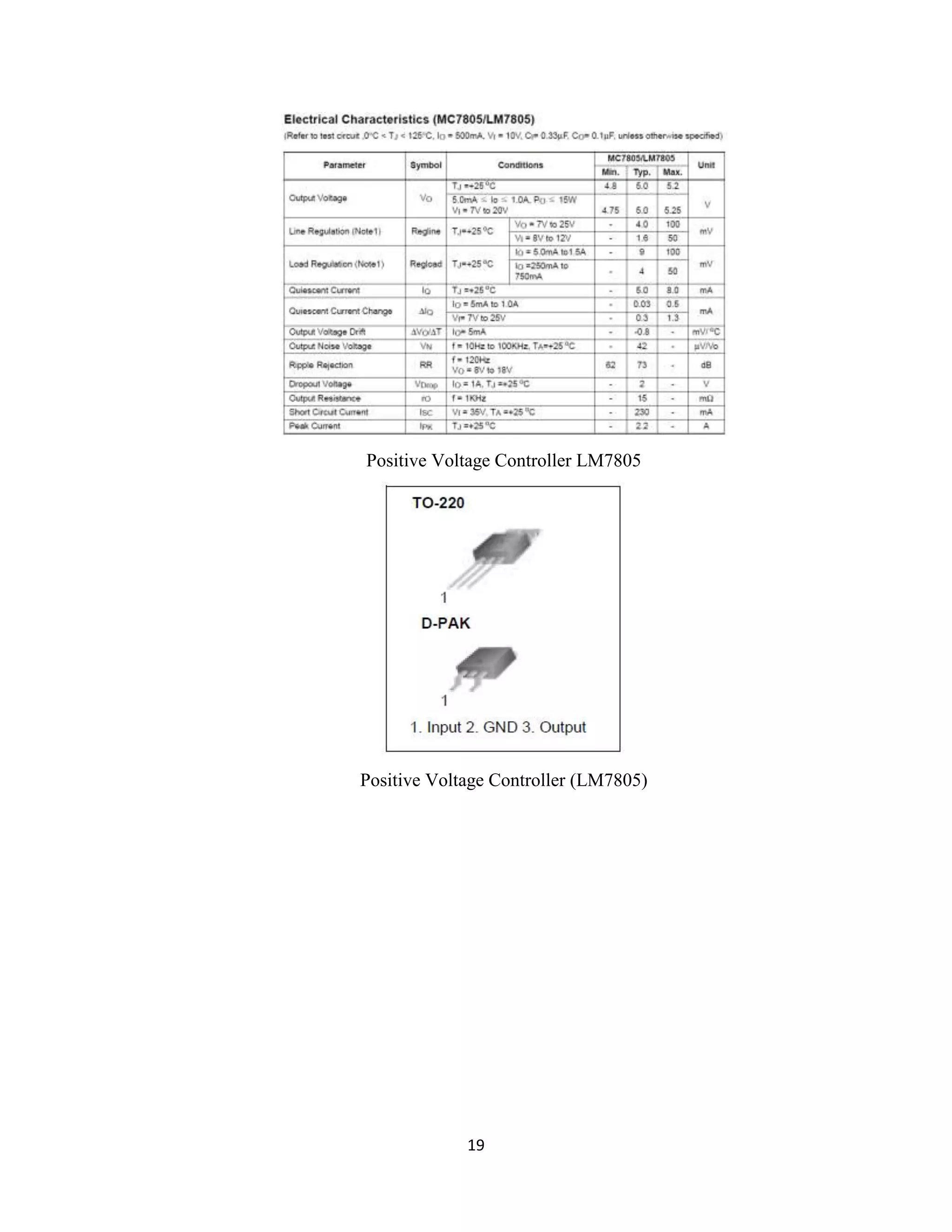 19
Positive Voltage Controller LM7805
Positive Voltage Controller (LM7805)
 