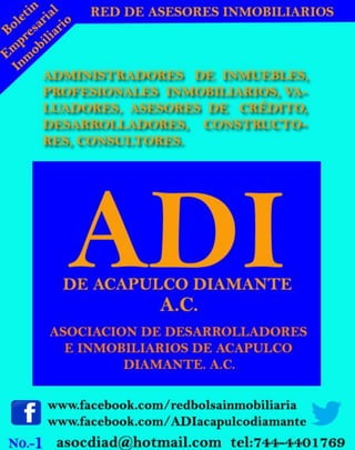 ADI acapulco diamante (Asociación de Desarrolladores e Inmobiliarios de Acapulco Diamante.A.C.)