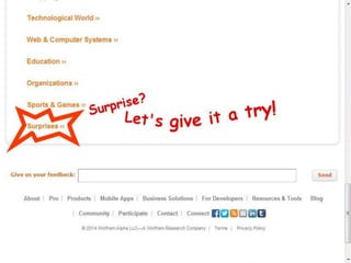 A Dialog with WolframAlpha