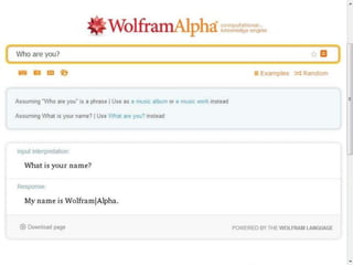 A Dialog with WolframAlpha