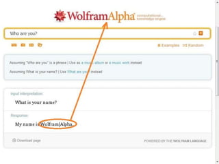 A Dialog with WolframAlpha