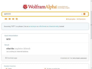 A Dialog with WolframAlpha