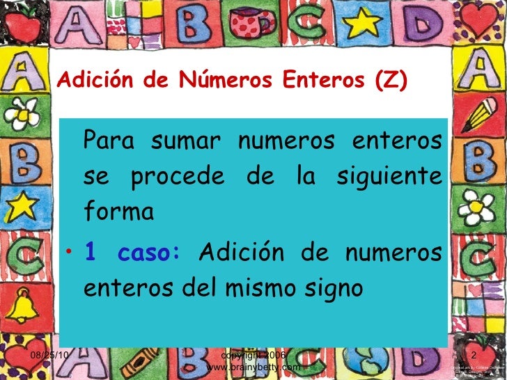 Adición y sustracción de numeros