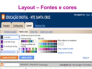 Layout – Fontes e cores