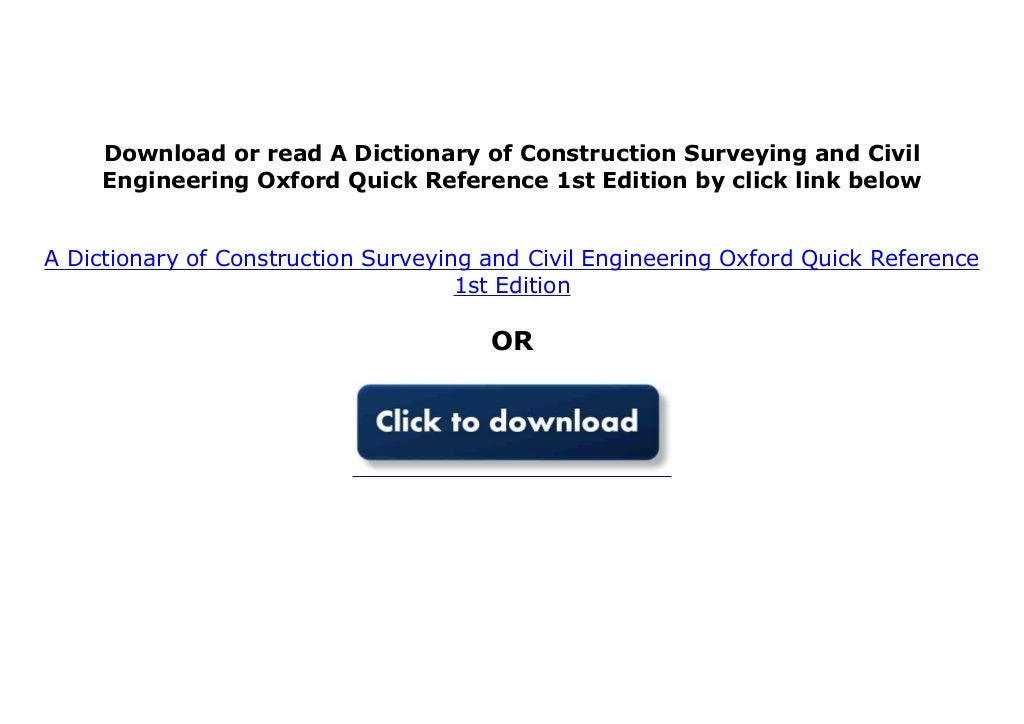 P.D.F_EPUB A Dictionary of Construction Surveying and Civil Engineering