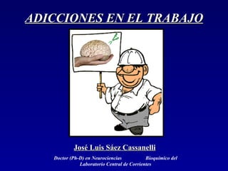 ADICCIONES EN EL TRABAJO José Luis Sáez Cassanelli   Doctor (Ph-D)   en Neurociencias  Bioquímico del Laboratorio Central de Corrientes 