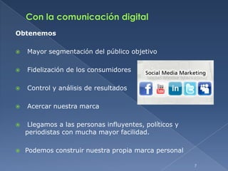 ¿Hay que dejar de utilizar los medios tradicionales?Rotundamente no. Los medios tradicionales  siguen siendo efectivos, pero hay que combinarlos con las nuevas tecnologías. Analógico y digital  han de ser complementarios5