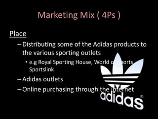 Partnerships with the global marathon events (such as Boson, London, and Berlin Marathons)ADIDAS STRATEGIESFocus on the global major and sport lifestyle markets