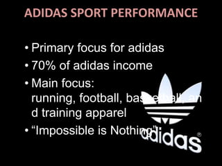 The Consumer is fashionable and stylishPOSITIONINGThe shoes are comfortable as compared to any other in the segmentThe apparels are stylish & designed to suit the consumer needThe eye gear and the perfumes are serving the niche segment