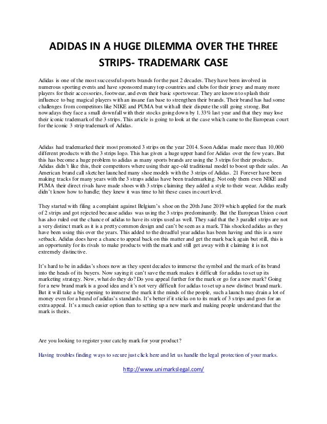 A Brief Study about the Trademark Infringement Case of Adidas's 3 St…