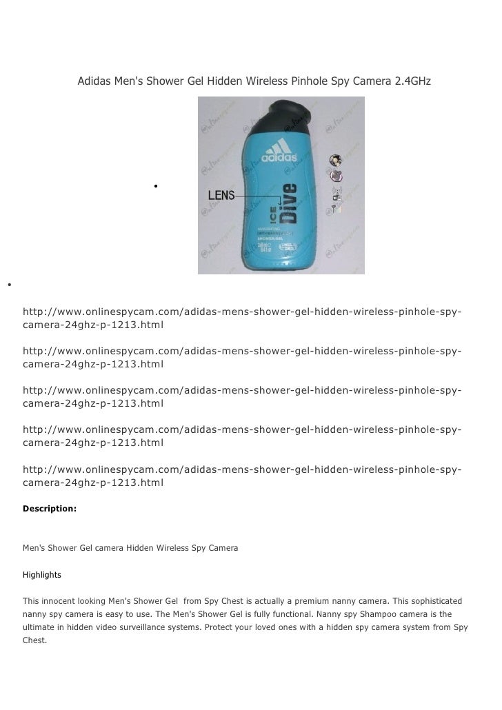 Adidas men's shower gel hidden wireless pinhole spy camera 2.4 g hz