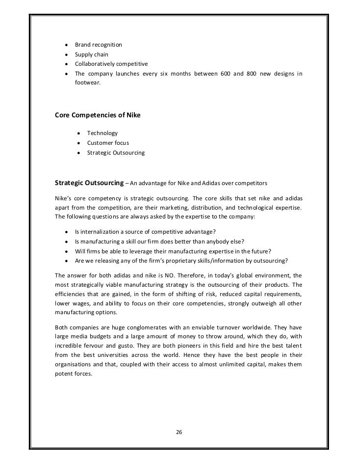 adidas core competencies adidas core competencies
