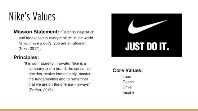 nike's mission and vision statement