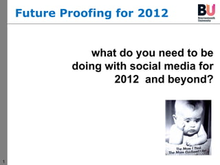 what do you need to be doing with social media for 2012  and beyond? Future Proofing for 2012 