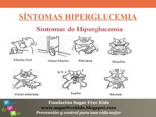 Fundación Sugar Free Kids
www.sugarfreekids.blogspot.com
Prevención y control para una vida mejor
SÍNTOMAS HIPERGLUCEMIA
 