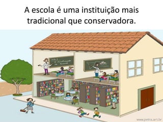 A escola é uma instituição mais tradicional que conservadora.