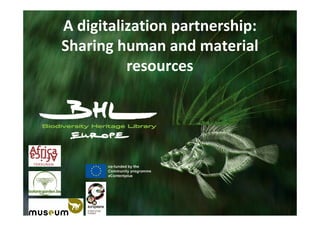 A digitalization partnership:
Sharing human and material
resources
 