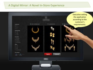 A Digital Mirror: A Novel In-Store Experience
Executive setting
the application
according to the
customer's
requirements.
 