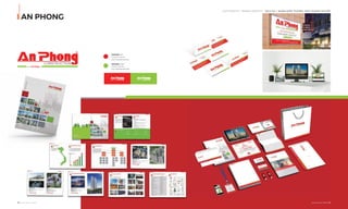 25
OUR SERVICE I BRAND IDENTITY - DỊCH VỤ I NHẬN DIỆN THƯƠNG HIỆU DOANH NGHIỆP
AN PHONG
28 I Adina Vietnam Proﬁle Adina Vietnam Proﬁle I 29
PANTONE 485C
C0 M100 Y100 K0
R237 G28 B36 #ED1C24
PANTONE 7488C
C50 M0 Y100 K0
R141 G198 B63 #8DC63F
 