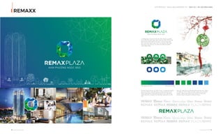 OUR SERVICE I SALES DOCUMENTARY KIT - DỊCH VỤ I TÀI LIỆU BÁN HÀNG
REMAXX
70 I Adina Vietnam Proﬁle Adina Vietnam Proﬁle I 71
Ý tưởng logo sử dụng hình ảnh viên “Ngọc Lục Bảo”,
hình khối của viên ngọc được lấy theo hình khối thiết
kế tòa nhà. Khối hình có 8 cạnh - con số may mắn
theo văn hóa người Hoa. Font chữ không chân hiện
đại sang trọng với các chi tiết cách điệu tạo điểm
nhận diện riêng.
Remax Plaza tọa lạc tại quận 6 nơi có lượng lớn người
Hoa sinh sống, vì vậy đối tượng khách hàng Remax
Plaza hướng tới là cộng đồng người Hoa. Logo được
phát triển với concept chủ đạo tập trung vào chủ đề
này.
Màu sắc logo được phát triển kết hợp hai màu “Ngọc
Lục Bảo“ và “Kim cương” là biểu tượng của sự thịnh
vượng - đẳng cấp sang trọng. Là giá trị mà dự án
Remax Plaza mang lại cho khách hàng.
Màu Ngọc Lục Bảo Màu Kim cương
Remax Plaza là dự án bất động sản cao cấp đầu
tiên và duy nhất ở Sài Gòn được mở bán sau khi
hoàn thiện xong phần xây dựng và trang trí nội
thất cơ bản. Đây là tổ hợp bất động sản được
chủ đầu tư SG Remax tâm huyết nâng niu bằng
chính thương hiệu của mình. Với quy mô 28 tầng
nổi, 02 tầng hầm, 03 tầng thương mại, trường
mẫu giáo, hồ bơi, phòng tập gym,… Remax Plaza
 