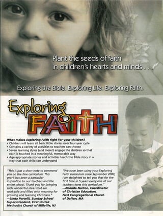 "Seeds of Faith" ad in children's catalog 2003