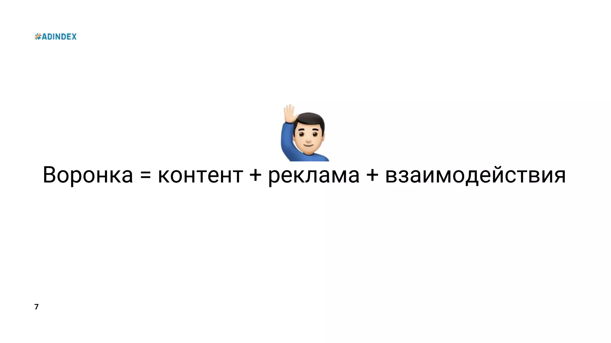 7
Воронка = контент + реклама + взаимодействия
 
