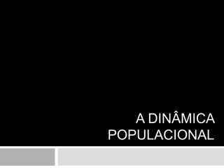 A DINÂMICA
POPULACIONAL
 