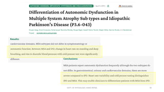Autonomic Dysfunction Multi System Autonomic Dysfunction in Multiple System Atrophy and Parkinson's ...