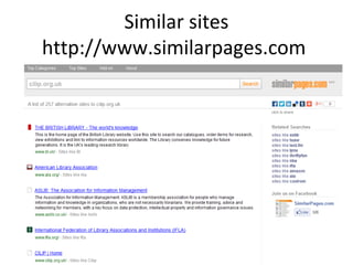 Similar sites
http://www.similarpages.com

 