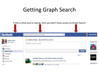 Getting Graph Search
If this is what you’re seeing, then you don’t have access to Graph Search

 