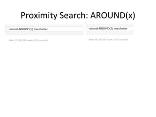 Proximity Search: AROUND(x)

 