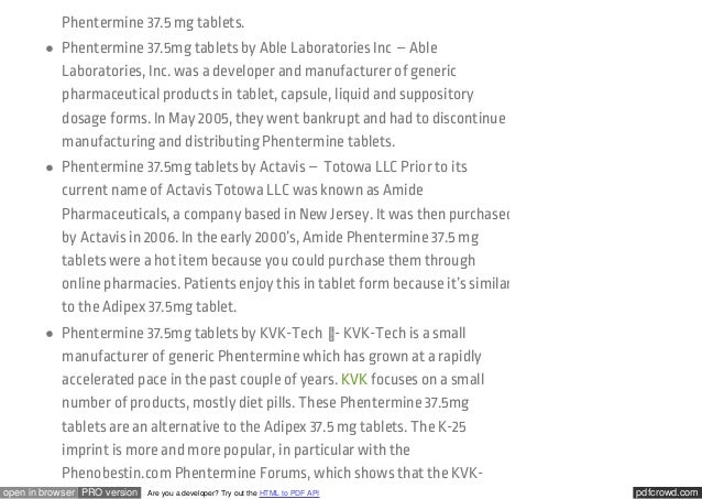 kvk tech phentermine 37.5 mg