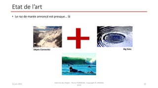 Etat de l’art
• Le raz de marée annoncé est presque… là
12 juin 2014
Internet des Objets - Pierre FORMOSA - Copyright © UMANIS
2014
16
Big DataObjets Connectés
 