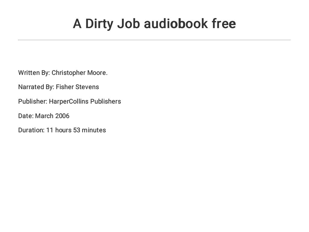 a dirty job book series a dirty job book series