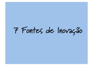 7 Fontes de Inovação
 
