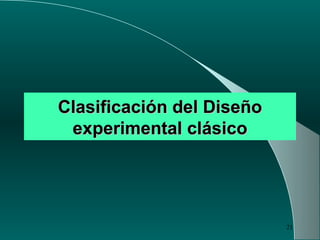 21
Clasificación del DiseñoClasificación del Diseño
experimental clásicoexperimental clásico
 