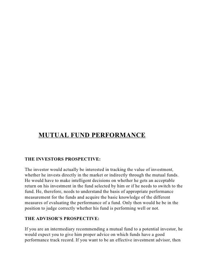 dissertation mutual funds dissertation mutual funds