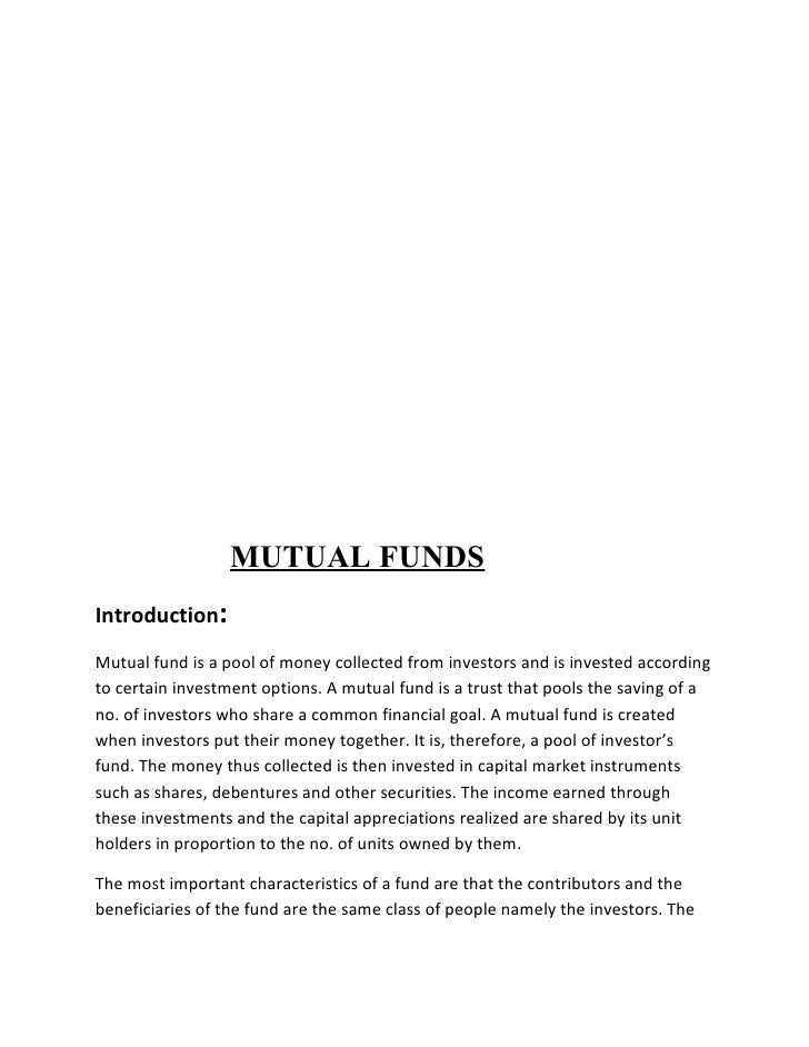 dissertation on mutual funds