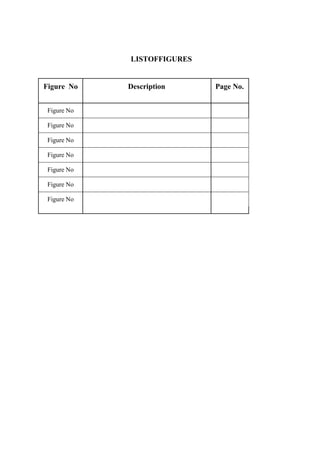 LISTOFFIGURES
Figure No Description Page No.
Figure No
Figure No
Figure No
Figure No
Figure No
Figure No
Figure No
V
 